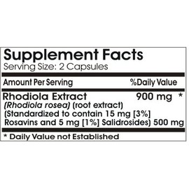 Rhodiola Standardized Extract 900mg // 90 Capsules // Pure // by PureControl Supplements