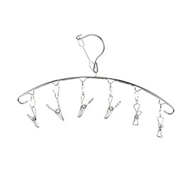 Pearl Metal HB-6182 Laundry Drying Pinch Hanger, 6 Pinch, Stainless Steel, Metalia