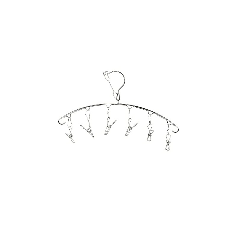 Pearl Metal HB-6182 Laundry Drying Pinch Hanger, 6 Pinch, Stainless