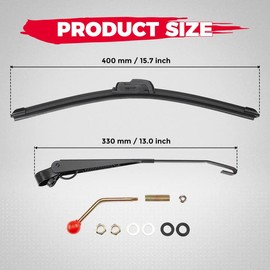 KEMIMOTO UTV Windshield Wiper Kit Hand Operated for Hard Coated Or Glass Compatible with Maverick X3 Commander Defender Pro Golf Cart 2PCS