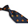 Frederick Thomas Navy Blue Mens Tie with Sunflower pattern