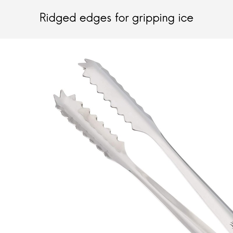 Viners Barware Brushed Silver Stainless Steel Ice Tongs