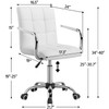 Yaheetech White Desk Chairs with Wheels/Armrests Modern PU Leather Office