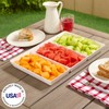 US Acrylic Avant 15" x 10" Plastic 3-Section Stackable Serving