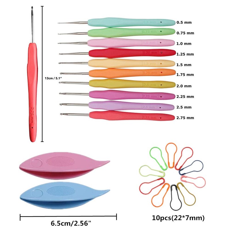 Lewhoo 15 Crochet Thread Balls & 10 Lace Crochet Hooks