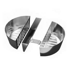 SnS Grills Slow ‘N Sear Charcoal Fire Baskets with Water Pan - Large Capacity Heavy Duty Stainless Steel Outdoor Grill Basket, Kettle Grill Accessory - Compatible with Weber and other Kettles