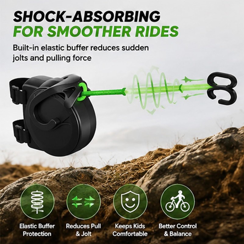 Retractable Bicycle Tow Rope with Auto-Rewind for MTB Riding