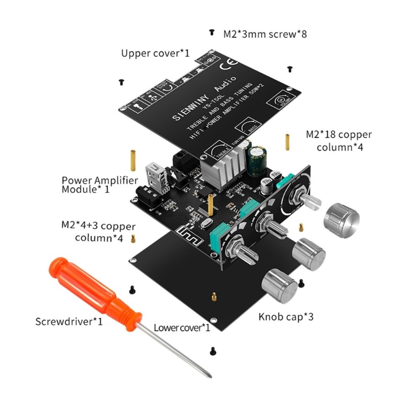 Sound Amplifier Board Bluetooth 5.0 Dual Channel Multiple Protection HiFi