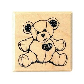 Artemio Birth Little Bear Stamp, Wood, Beige, 3.1 x 2.5 x 3.1 cm