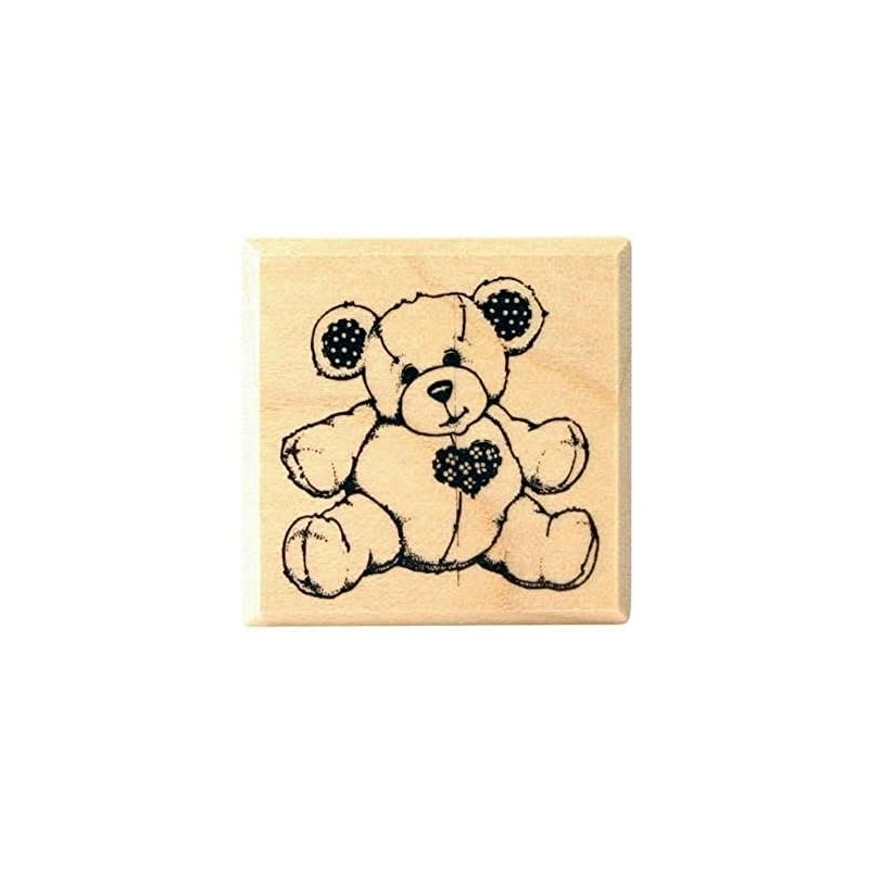 Artemio Birth Little Bear Stamp, Wood, Beige, 3.1 x 2.5