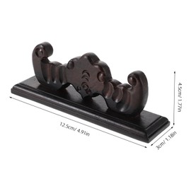 FRCOLOR Artistic Wooden Flute Stand Holder Elegant Desktop Display Rack for Bamboo Flutes Intricate Relief Craftsmanship Traditional Home Organizer for Music Rooms