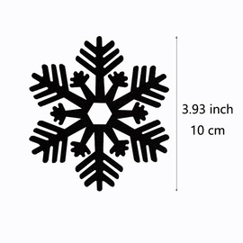 SaktopDeco 16 PCS Black Snowflake Coasters Felt Coasters Set Black Snowflakes Cup Mat for Winter Holiday Christmas Dinner Decoration