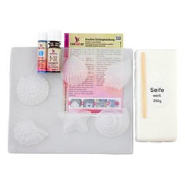 Sapolina CREARTEC Seifenset - Gießseifen-Set zum Seife selbst herstellen - Motiv: Muscheln - Made in Germany