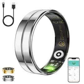 Smart Ring for Women Men,Chritmas Gifts for Women Men Him Her,Health & Activity Tracker with Heart Rate,Sleep Monitoring/Blood Oxygen/Motion Tracking,Waterproof & No Subscription Required Silver 11