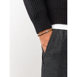 GAVU Fleur De Lis Tiger Eye Lava Stone Azurite Bracelet, Men's, 17 cm, Stone Nylon, tiger-eye