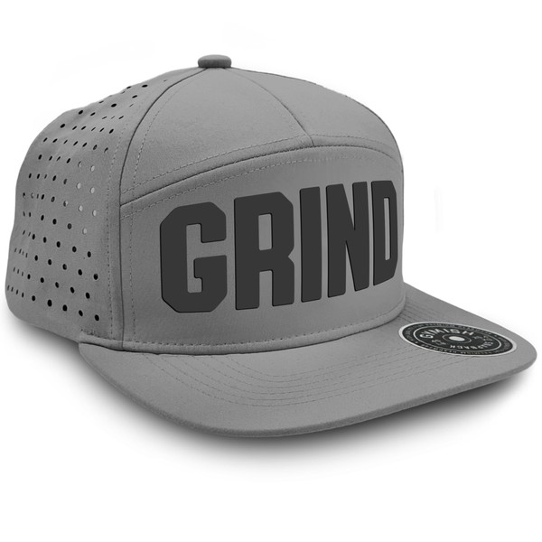 Grind Workout Hats for Men, 7 Panel Laser Vented Classic