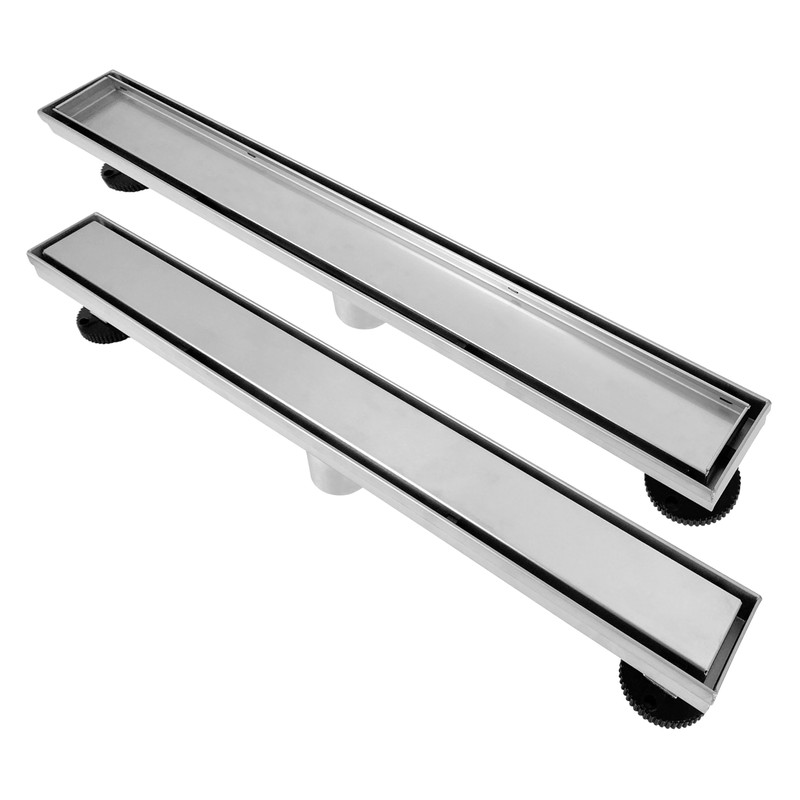 Zenomize 18 Inch Linear Shower Drain Brushed Floor Drain with
