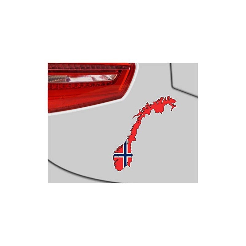 Norway Car Sticker in National Colours Blue Red