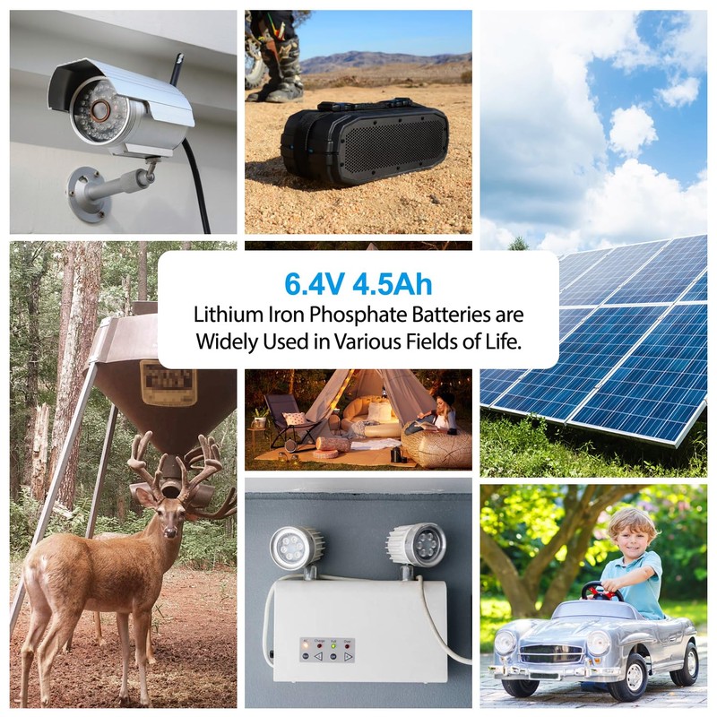 6V 4.5Ah LiFePO4 Battery, Intelligent BMS Rechargeable Lithium Iron Phosphate