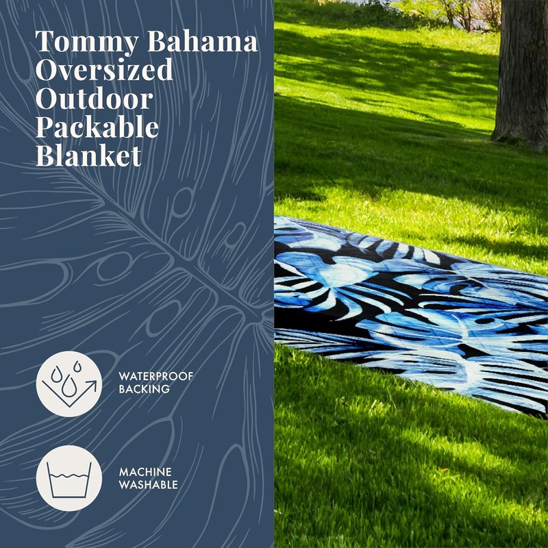 Tommy Bahama Outdoor Waterproof Picnic Blanket - Lightweight Portable Design