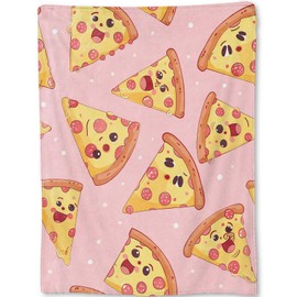 ainori Pizza Slice Party Flannel Blanket - Mexican Fun Food Sweet Delicious Throw,Gifts for Kids, Ultra Soft & Warm,Lightweight, for Couch, Bedroom, Living Room Decor & Travel 50x60in