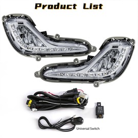 AFOGGEST Daytime Running Light For Hyundai Accent 2012 2013 2014 2015 2016 Halogen Fog Lamp With LED Driving Light Assembly