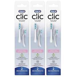 Oral-B Clic Toothbrush Sensitive Clean Replacement Brush Heads, White, 2 Count (Pack of 3)