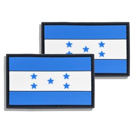 2 Pack PVC Honduras Honduran Country Flag Patch,PVC Country Flag Hook and Loop Patches for Backpacks Jackets Hat,2x3 Inch.