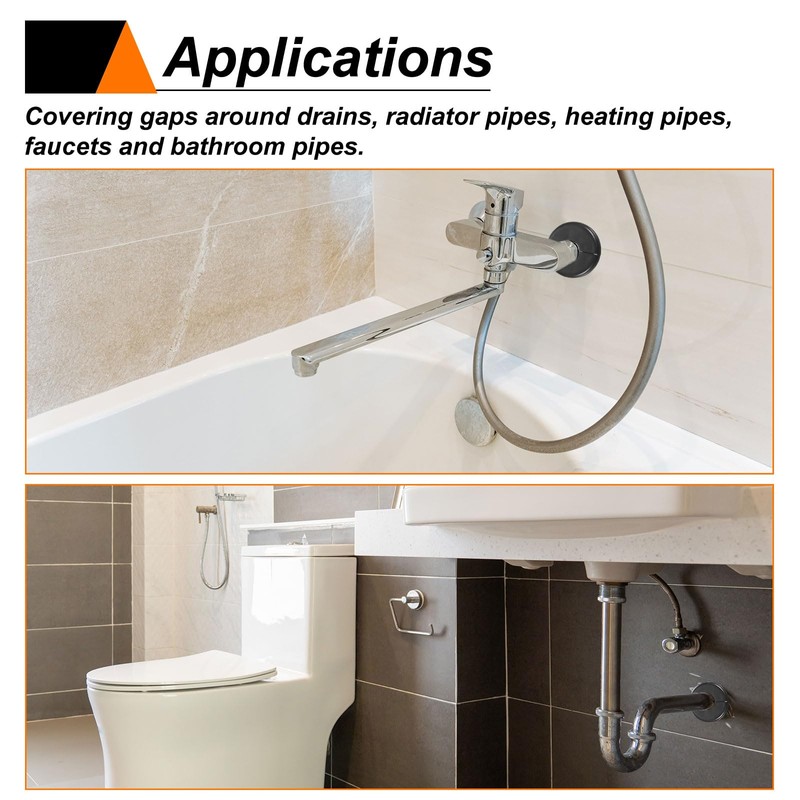 HARFINGTON 2pcs Wall Split Flange 17mm/0.7" Self-Adhesive Plumbing Cover Plates