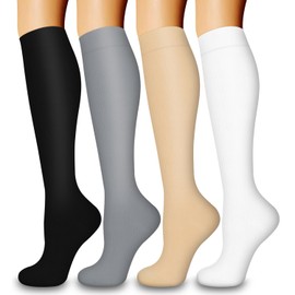 Laite Hebe 4 Pairs-Compression Socks for Women&Men Circulation-Best Support for Nurses,Running,Athletic
