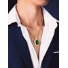 Bandmax Big Gemstone Pendant Necklace for Men 14K Gold Plated