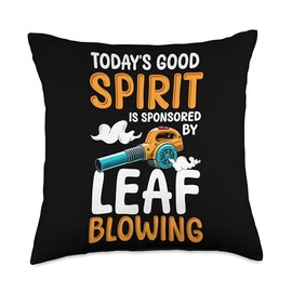 Todays Good Spirit Autumn Leaf Blower Throw Pillow