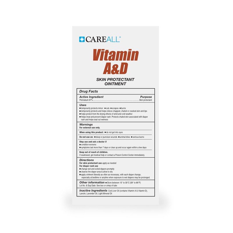 CareAll (6 Tubes) 4oz Vitamin A&D Ointment Treats and Prevents