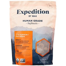 Wag Expedition - Galletas orgánicas de grado humano, sin OMG, sin gluten, semillas de calabaza y chía, 10 onzas