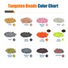MUUNN 50pcs Tungsten Slotted Beads for Fly Tying,12 Colors/13 Sizes