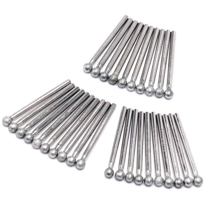 ILOVETOOL 30Pcs 5mm Ball Shape Diamond Jewelry Drill Bits Rock