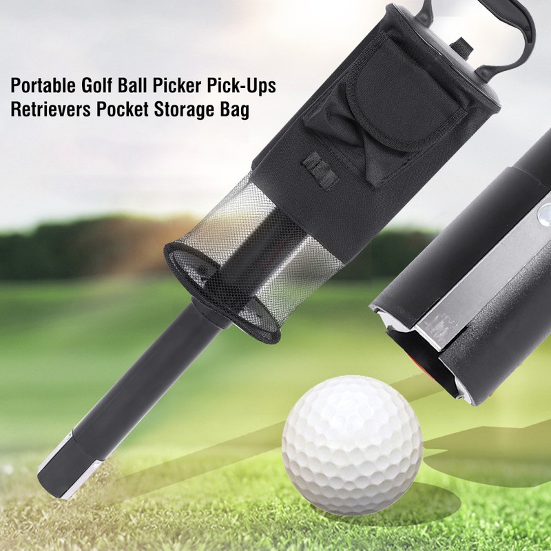 Portable Golf Ball Picker Pick ups Retrievers Pocket Storage Bag