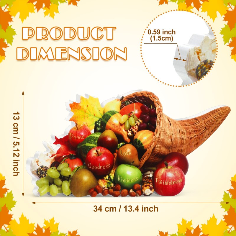 Thanksgiving Table Centerpiece Cornucopia Fall Centerpiece for Tables with Inspirational
