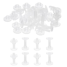 PATIKIL 25mm Chicago Screws, 20 Sets Plastic Chicago Screw Binding Post Screw Rivets Post for Leather Belt Scrapbook Photo Albums, Clear