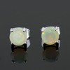 CRYSTALINES Natural Ethiopian Opal Gemstone Stud Earrings – Handcrafted in