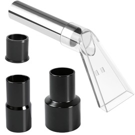 Universal Shop Vac Adapter Set (1-1/4", 1-7/8", 2-1/2") with Clear Extractor Attachment – Wet/Dry Carpet & Auto Detailing Cleaning Tool