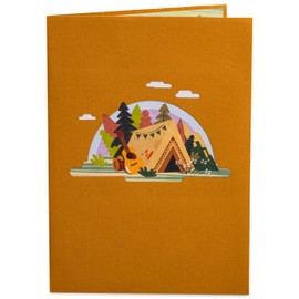 Pop of Art 3D Fathers Day Pop Up Card, Camping, For Fathers Day, Birthday, All Occasions - 5" x 7" Cover - Includes Envelope