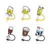 6Pcs Silicone Straw Tips Cover, Lid, Reusable Toppers, Dust-Proof Plugs