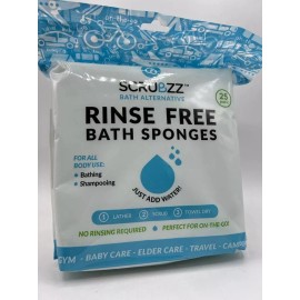 Scrubzz Disposable Rinse Free Bathing Wipes - 25 Pack All-in-1 Single Use Shower