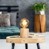 ledscom.de Hito Table Lamp, Switch, Real Wood (Rubber Tree), Round,