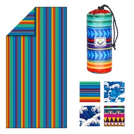 4Monster Microfiber Beach Towel with carry bag Sand Proof Travel Towel Quick Dry Lightweight Towel for Hiking Yoga Gym Sports Swimming Camping Fitness Bath