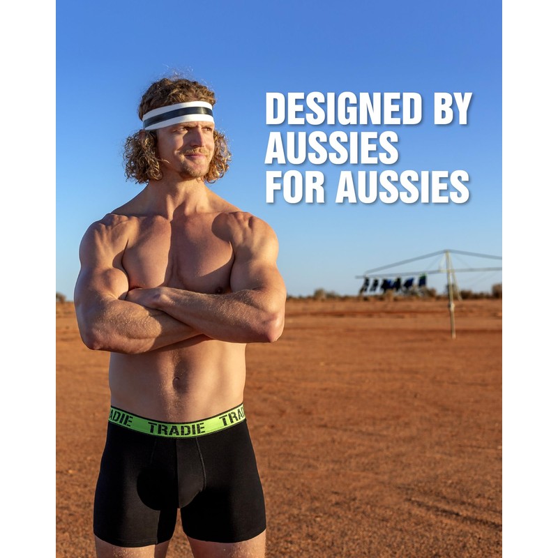 TRADIE Men's Cotton Elastane Long Leg Trunk 5-Pack M Black