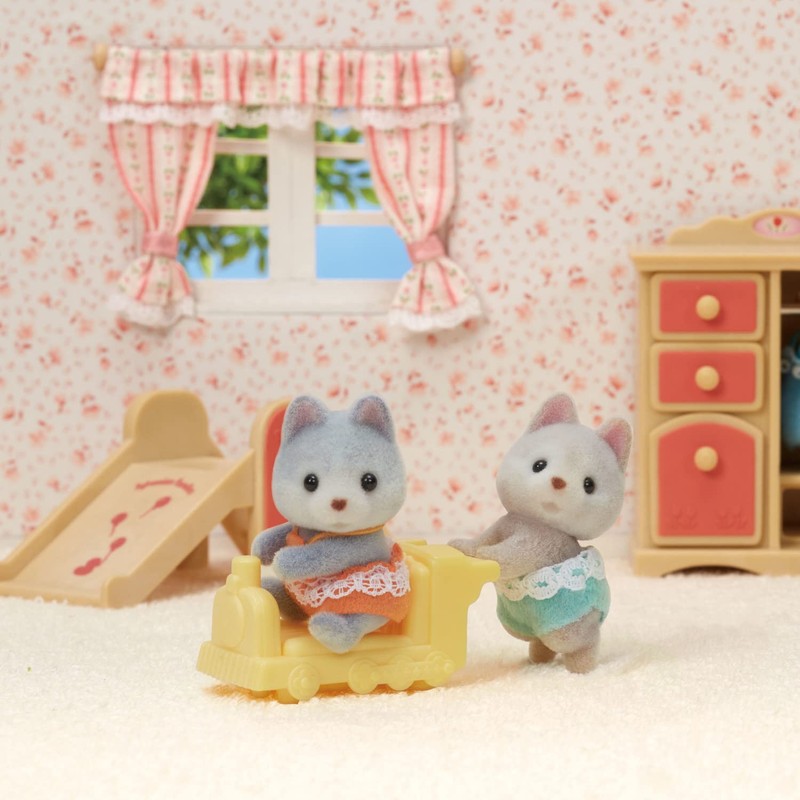 Calico Critters Husky Twins, Juego de 2 Cifras coleccionables de