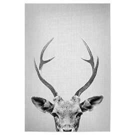 artboxONE Poster 45 x 30 cm Deer Animals Deer - Black & White - Picture Animal Animals Antler