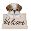 HiLine Gift Ltd. Shi Tzu Puppy with Welcome Sign- Brown&